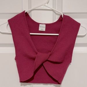 Wild Fable pink twist front crop top